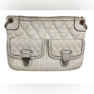 Coach C1293-19856 Creme Poppy Quilted Leather Bag w/ Strap Gently Used